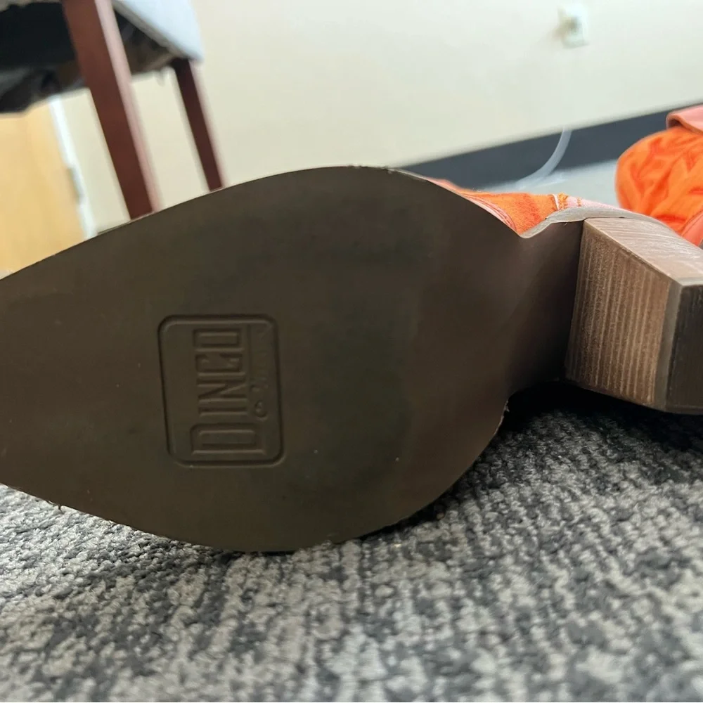 Dingo Tipsy Bootie Women’s Orange Western-Style High Heel Boots - Picture 6 of 7